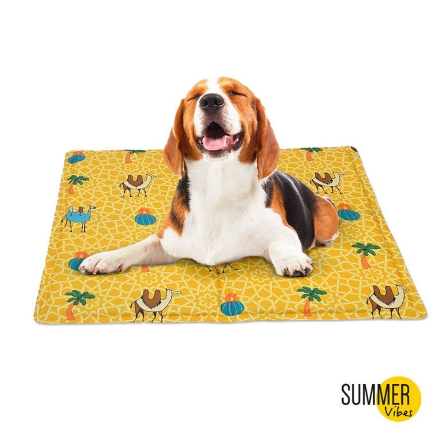 Summer Vibes Manta de enfriamiento premium con estampado de camello para perros, , large image number null