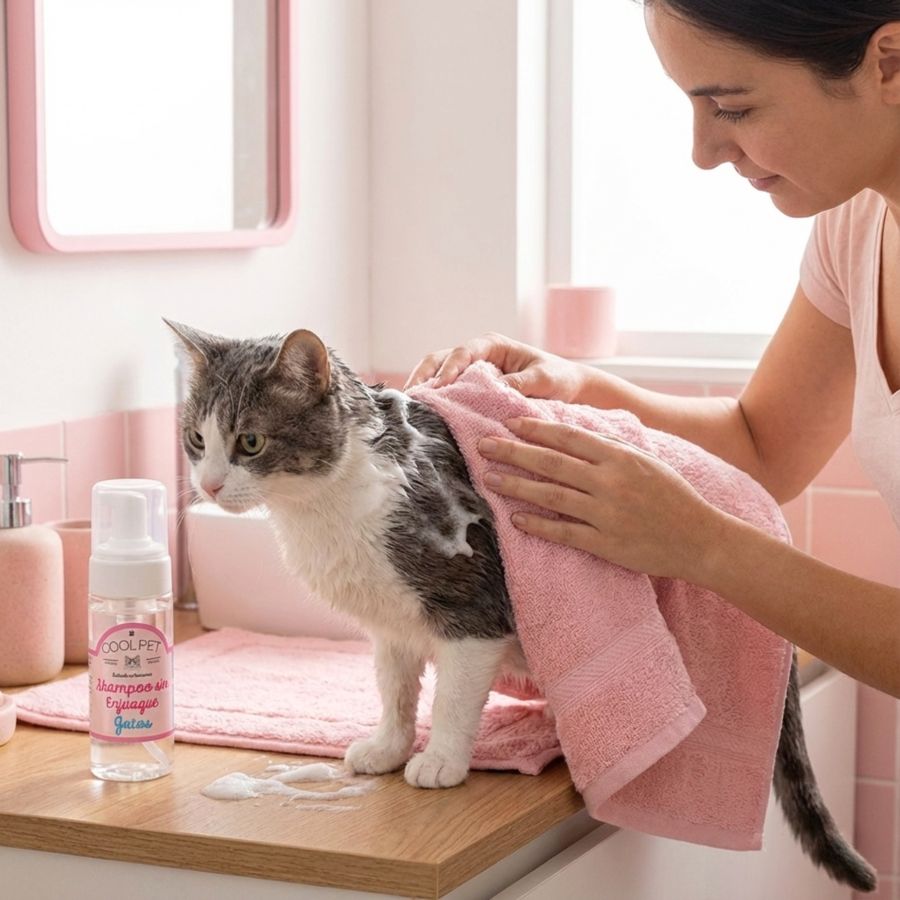 Shampoo sin enjuague para gato, , large image number null