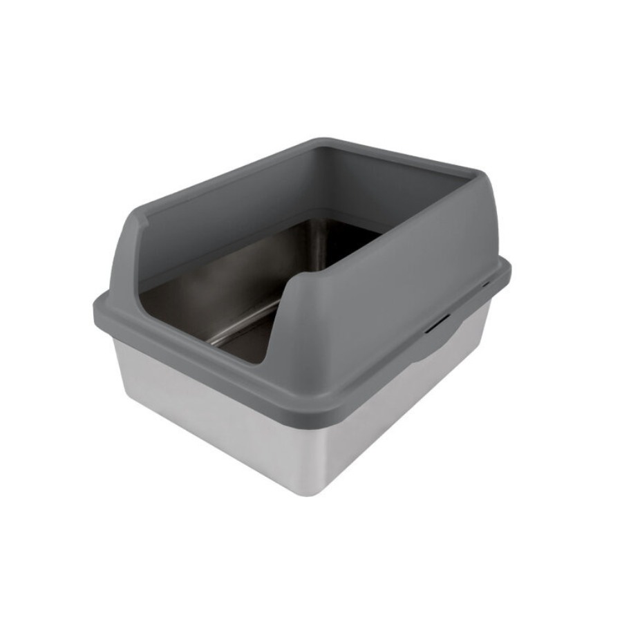 Arenero para gatos de acero inoxidable NiceCare bandeja sanitaria abierta