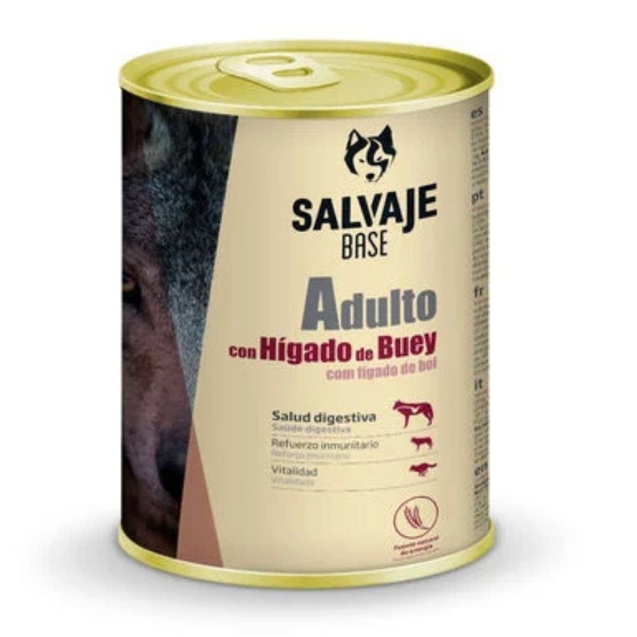 Salvaje base perro adulto con higado de buey 1200GR
