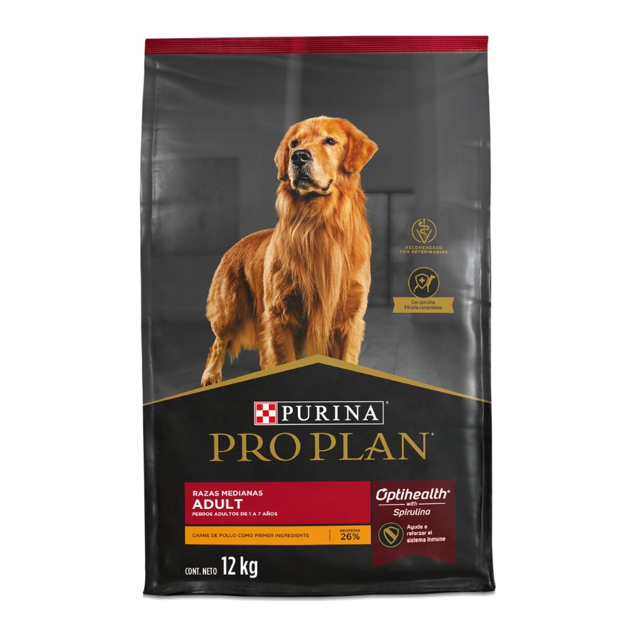 Alimento seco para perros PRO PLAN&reg; Adulto raza mediana 12KG