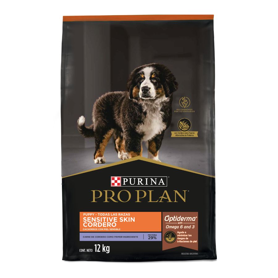 Alimento seco perro cachorro PRO PLAN® para piel sensible sabor cordero 12KG