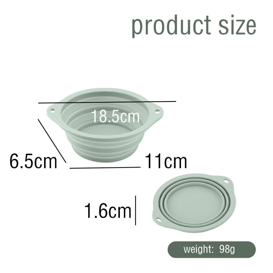Gotoo plato plegable de silicona para perros 800ML color verde, , large image number null