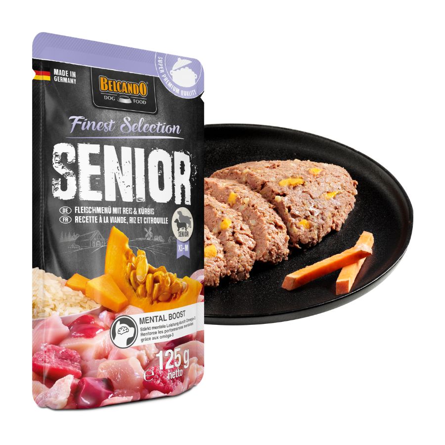 Belcando alimento h&uacute;medo para perros senior men&uacute; de carnes 125GR, , large image number null