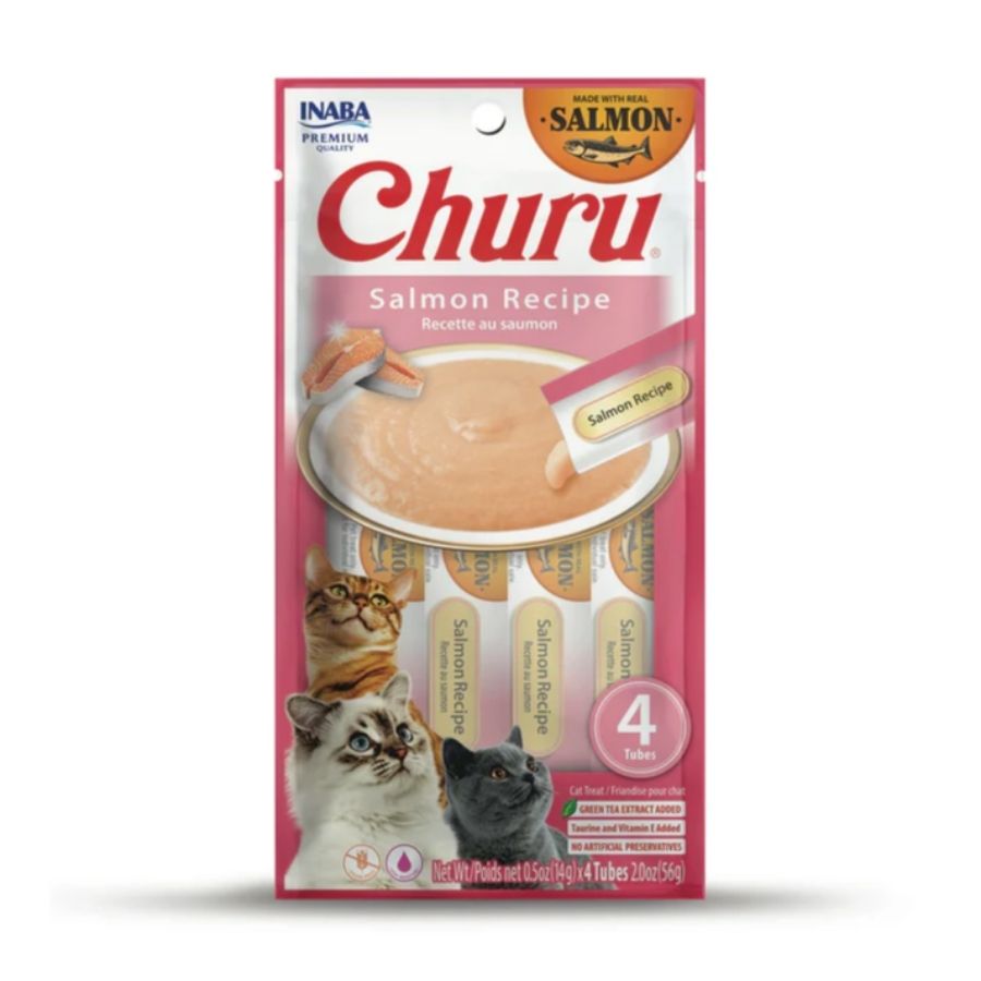 Churu snack para gatos 4 tubes sabor salm&oacute;n 56GR