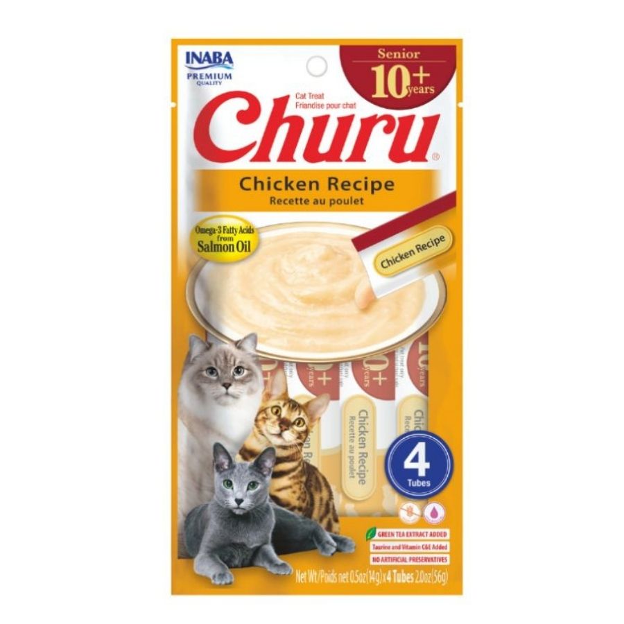 Churu snack para gatos senior 10+ sabor pollo 4 tubes 56GR, , large image number null