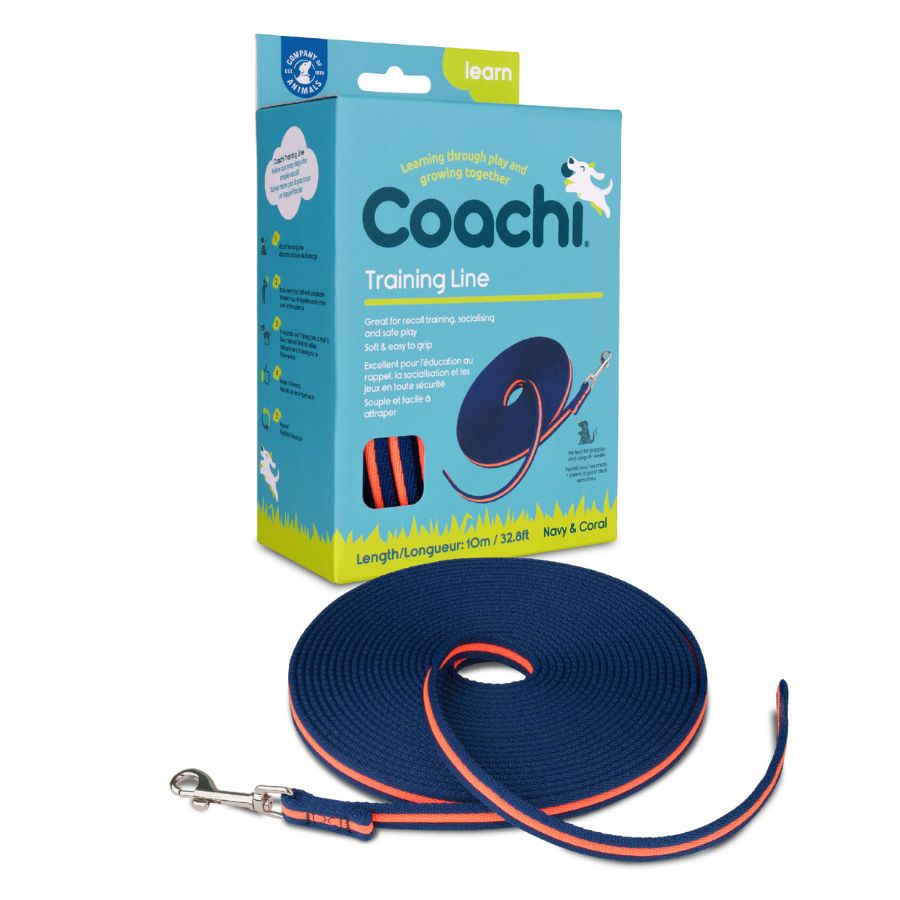 Correa de entrenamiento Coachi azul marino y coral 10m, , large image number null