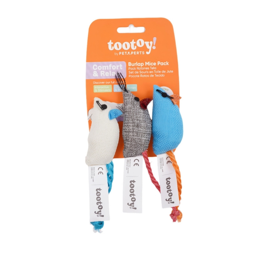 Tootoy! juguete peluche ratones de arpillera para gato, , large image number null