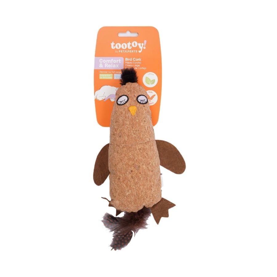 Tootoy! juguete peluche p&aacute;jaro de corcho tama&ntilde;o m para gato, , large image number null