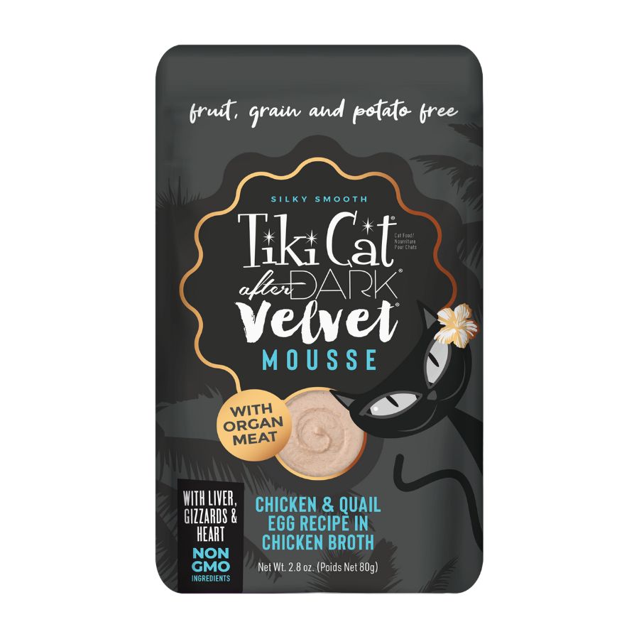 Tiki cat after dark velvet pollo y huevo de codorn&iacute;z 80GR alimento h&uacute;medo para gatos, , large image number null