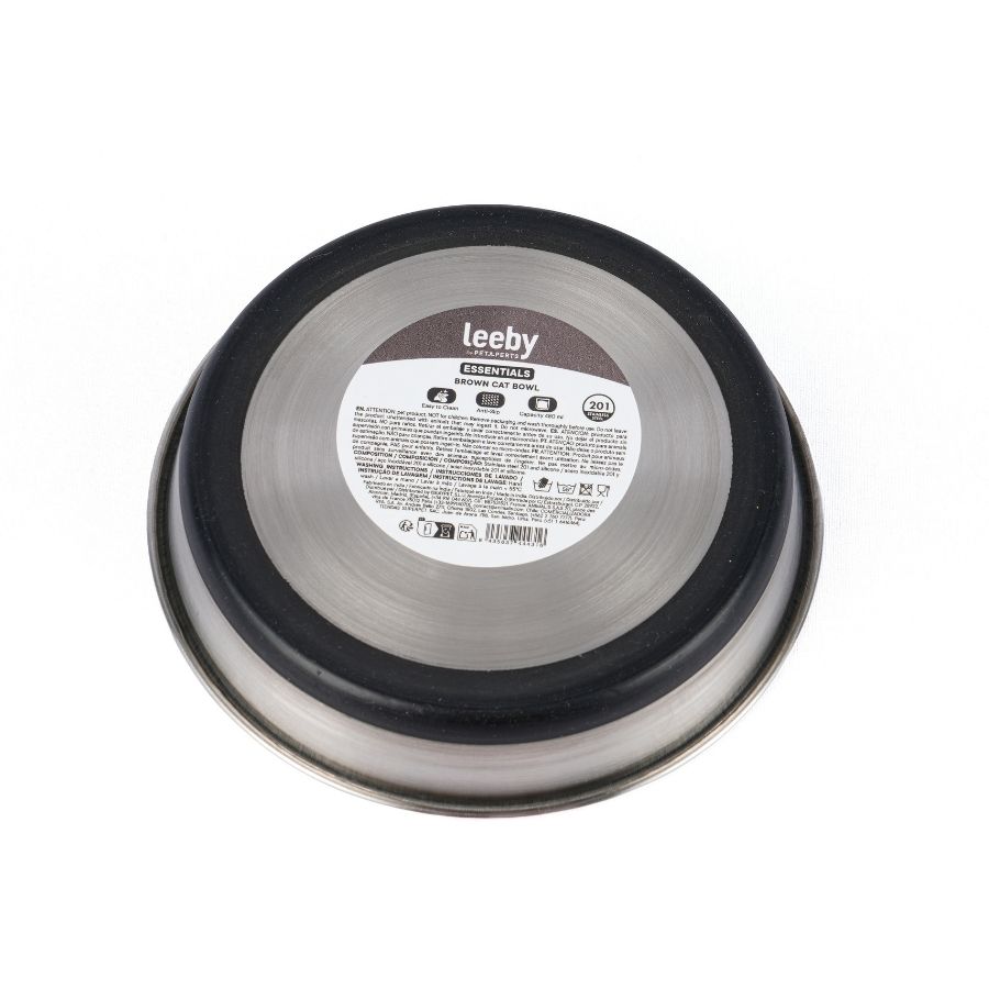 Leeby plato de ceramica para gatos 480ml negro, , large image number null