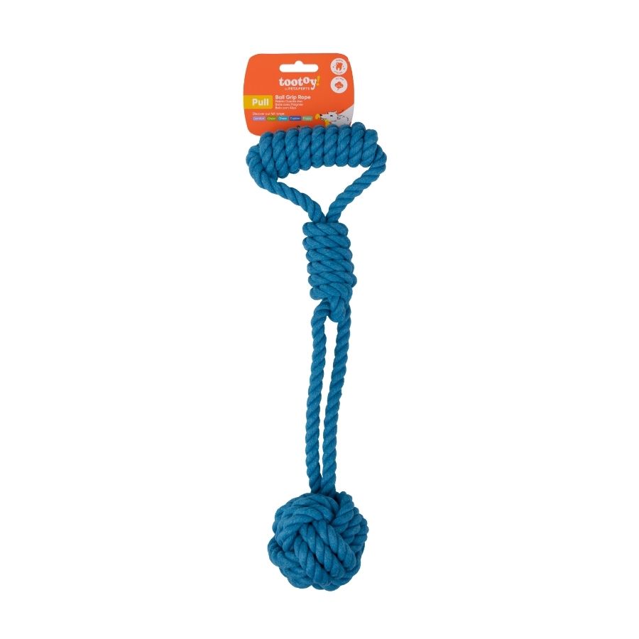 Tootoy! juguete cuerda con agarre y pelota para perro