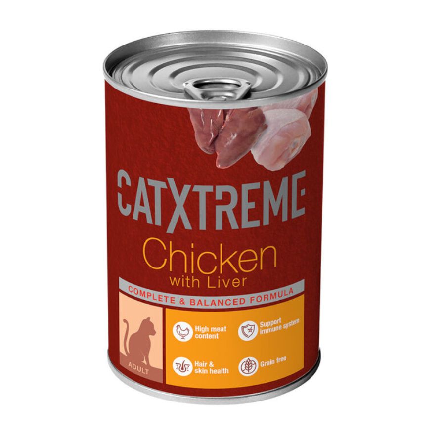 Catxtreme alimento h&uacute;medo para gatos adultos sabor pollo 400GR
