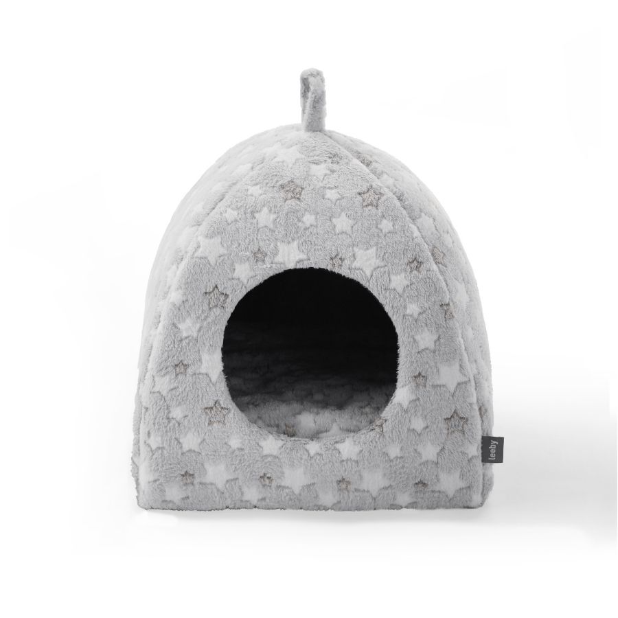 Leeby Cama Forma Iglu Estampado De Estrellas Para Gatos Color Gris, , large image number null