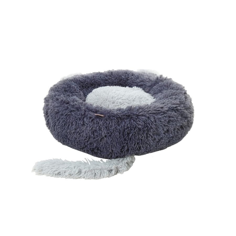 Leeby Cama Redonda Para Gatos Con Orejas Y Cola Color Gris, , large image number null