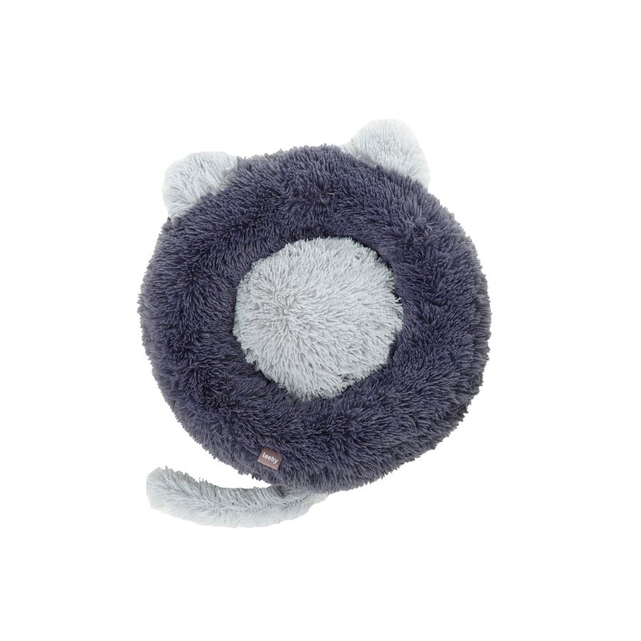 Leeby Cama Redonda Para Gatos Con Orejas Y Cola Color Gris, , large image number null