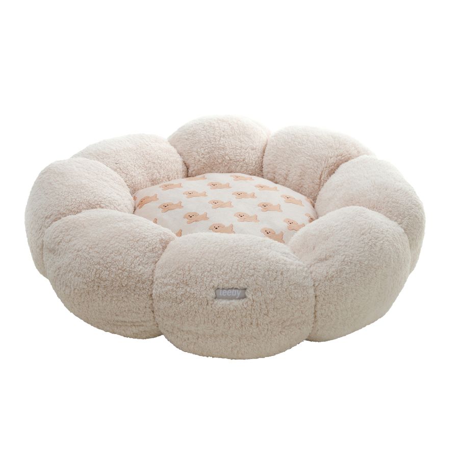 Leeby Cama Redonda Para Cachorros Con Forma De Flor Talla M, , large image number null
