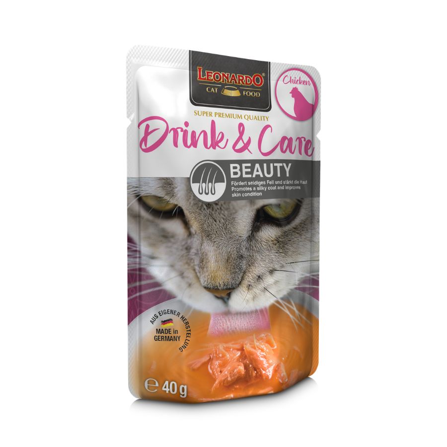 Leonardo alimento h&uacute;medo para gatos drink & care beauty 40GR, , large image number null