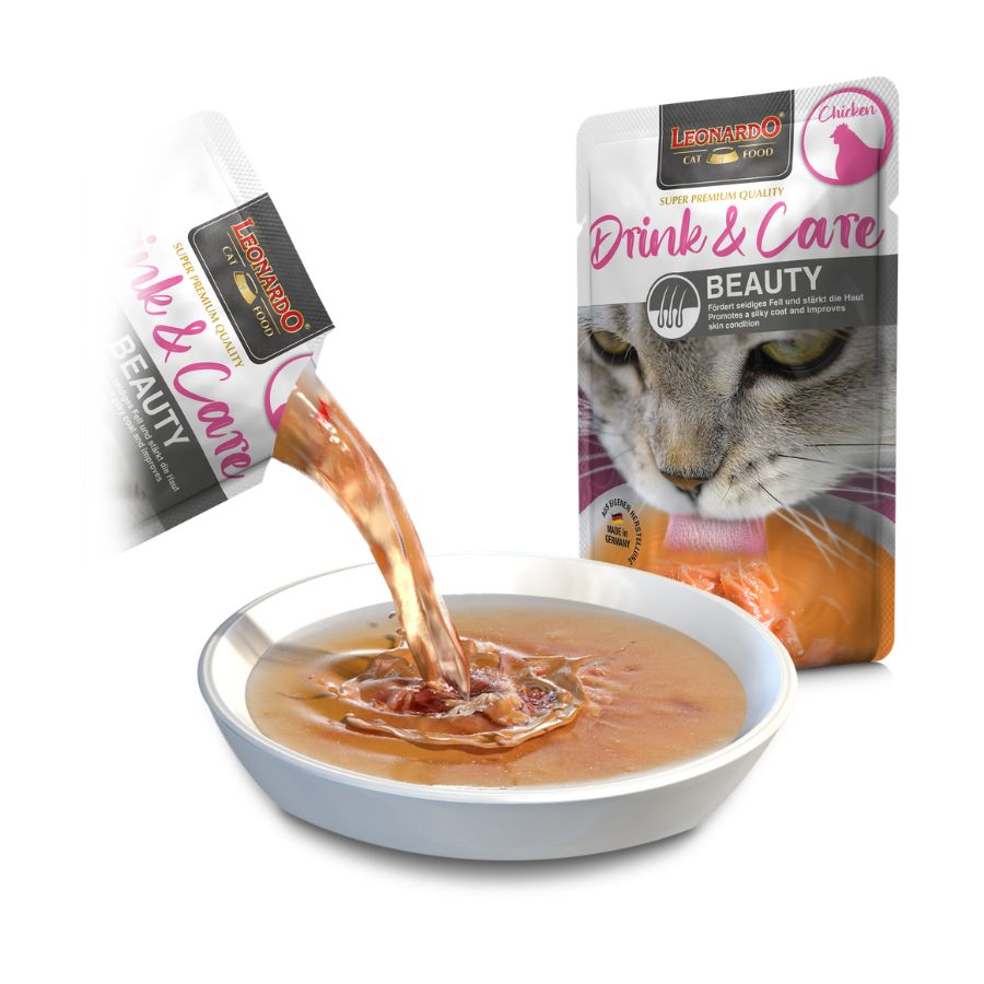 Leonardo alimento h&uacute;medo para gatos drink & care beauty 40GR, , large image number null