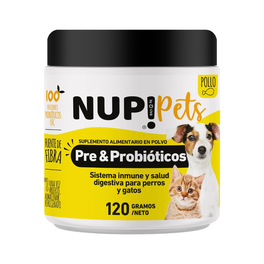 Nup!pets pre&probiotico para mascotas 120GR sistema inmune y salud digestiva sabor pollo, , large image number null