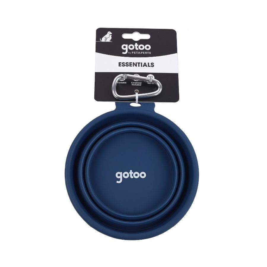 Gotoo plato plegable paw para mascotas color azul