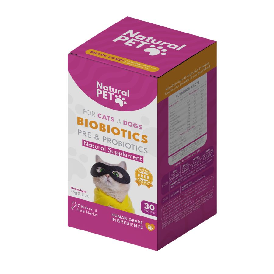 Biobiotics natural pet 30 sachets pre y probi&oacute;ticos para perros