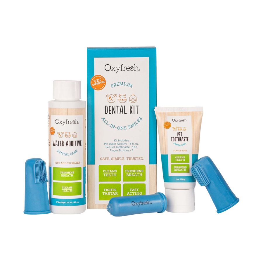 Oxyfresh kit dental para perros con cepillos 5piezas