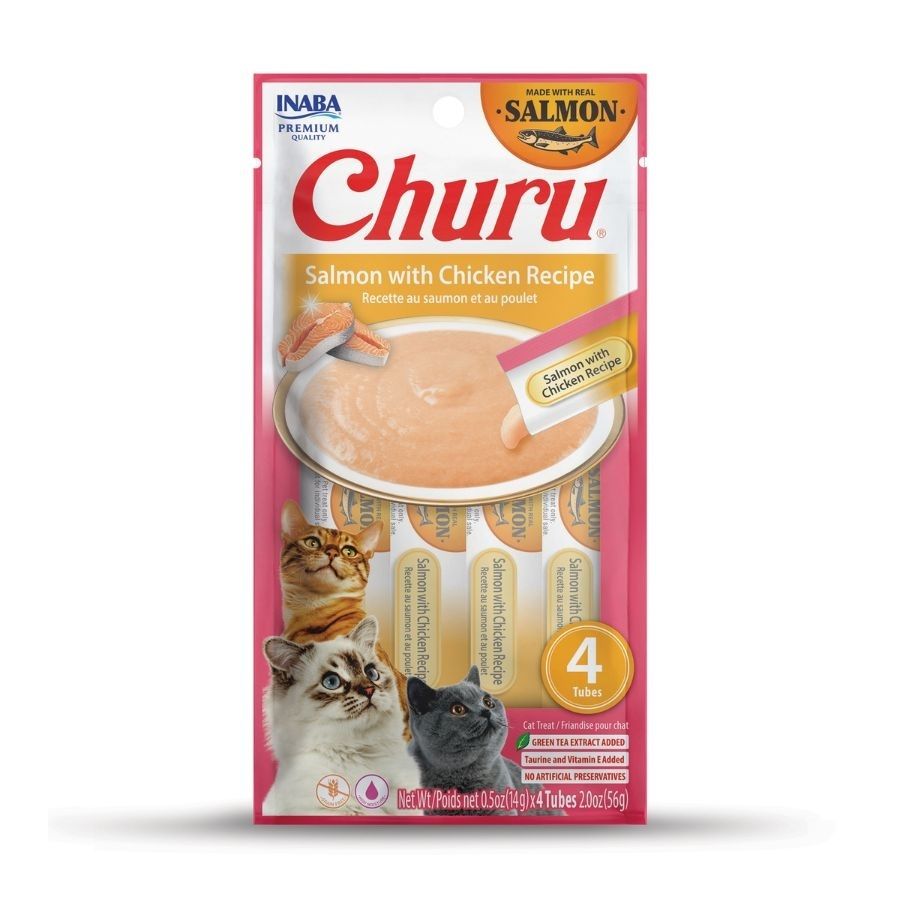 Churu snack para gatos 4 tubes sabor salm&oacute;n y pollo 56GR, , large image number null