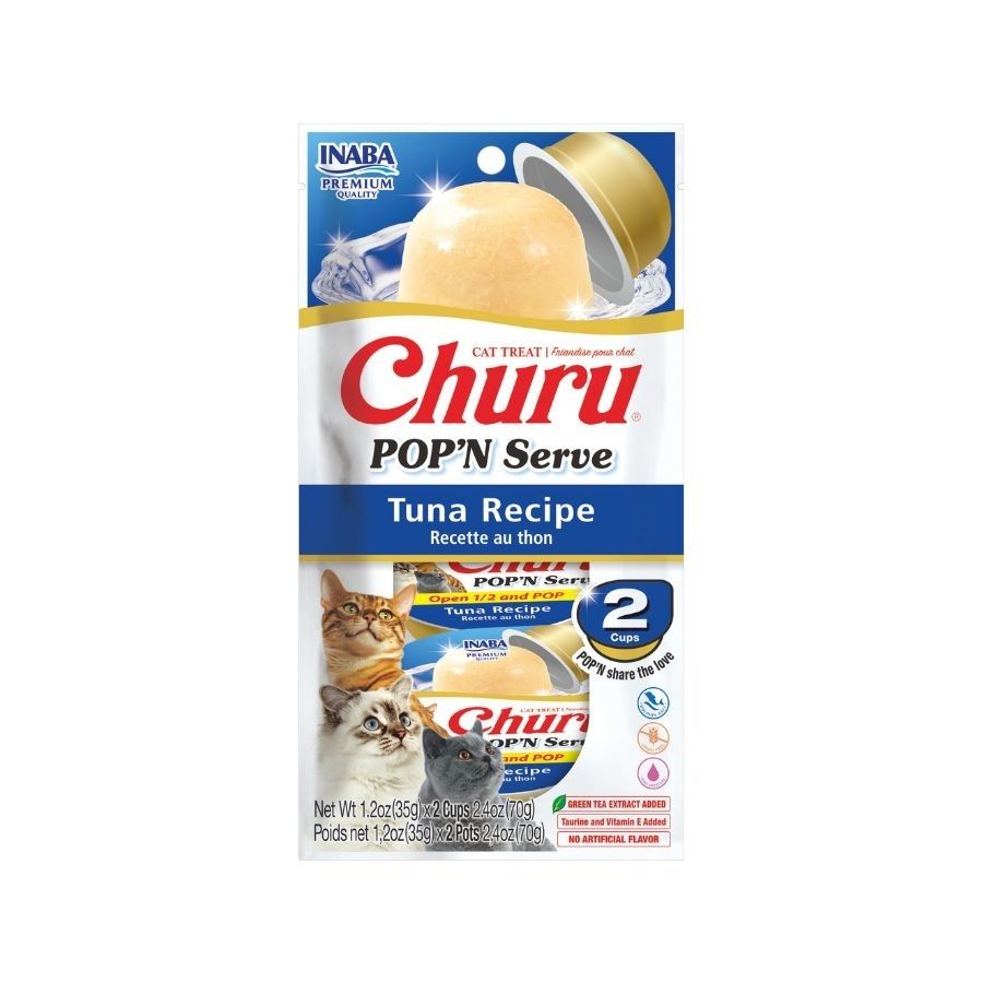 Churu snack para gatos 2 cups pop'n serve sabor at&uacute;n 70GR, , large image number null