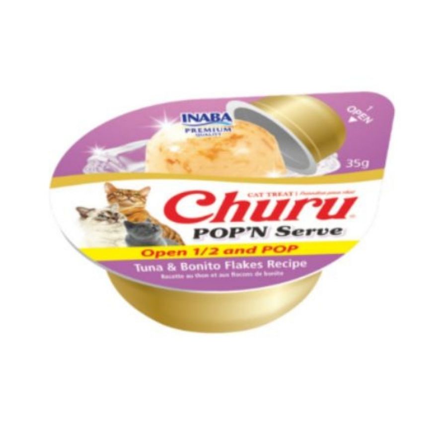Churu snack para gatos 2 cups pop'n serve sabor at&uacute;n y bonito 70GR, , large image number null