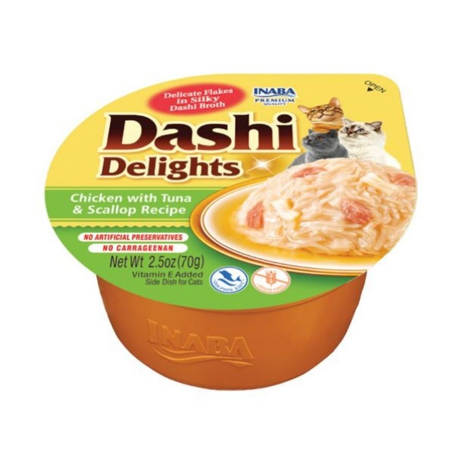 Churu snack para gatos dashi delights sabor pollo con at&uacute;n y osti&oacute;n 70GR, , large image number null