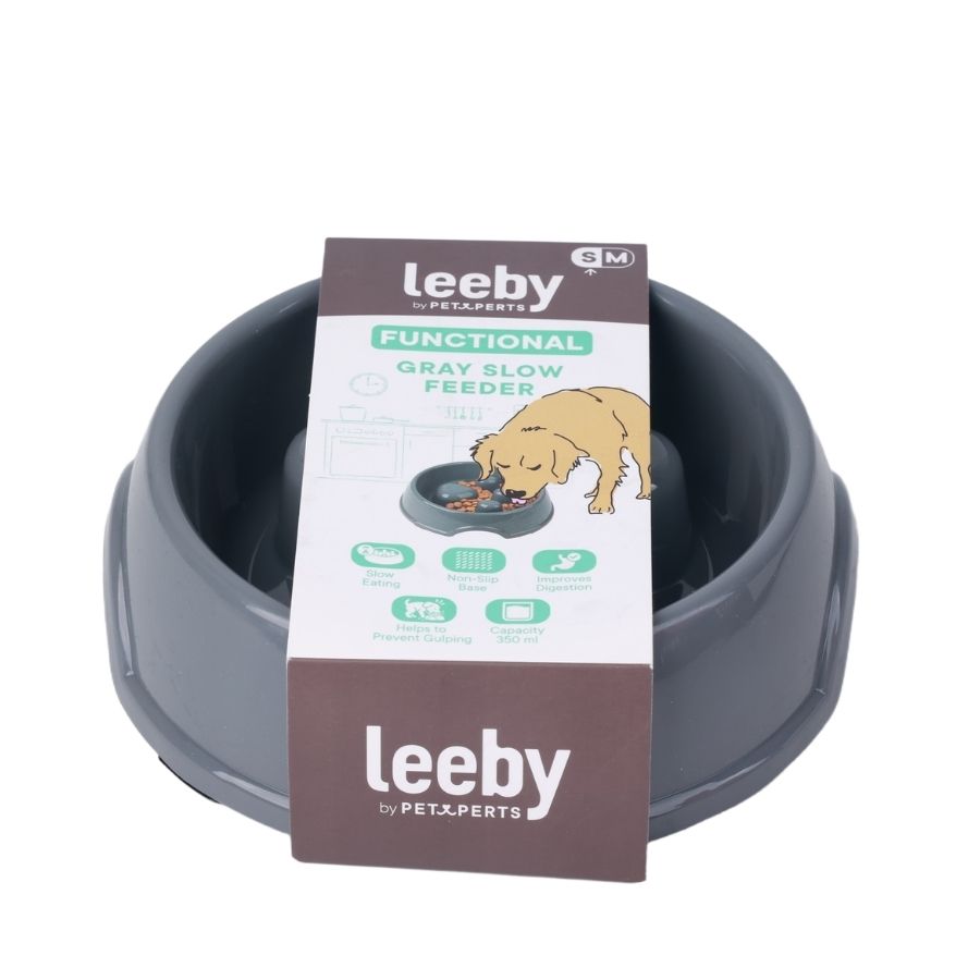 Leeby plato anti-ahogo para perros color gris, , large image number null
