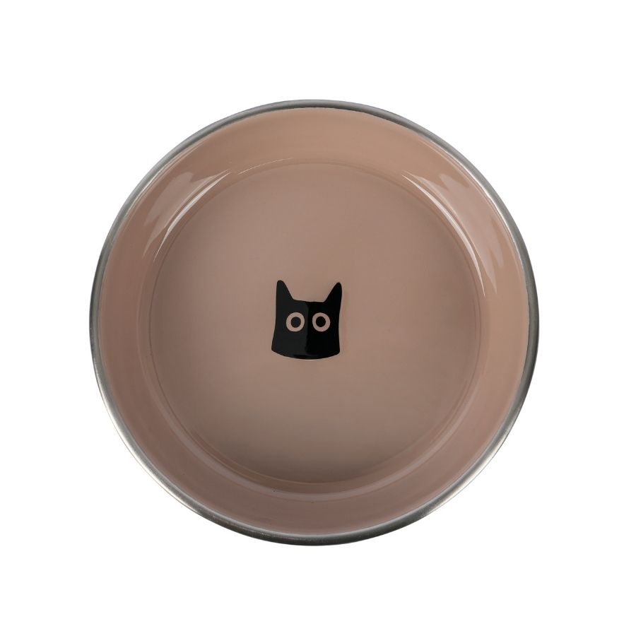 Leeby plato de ceramica para gatos 480ml caf&eacute;, , large image number null