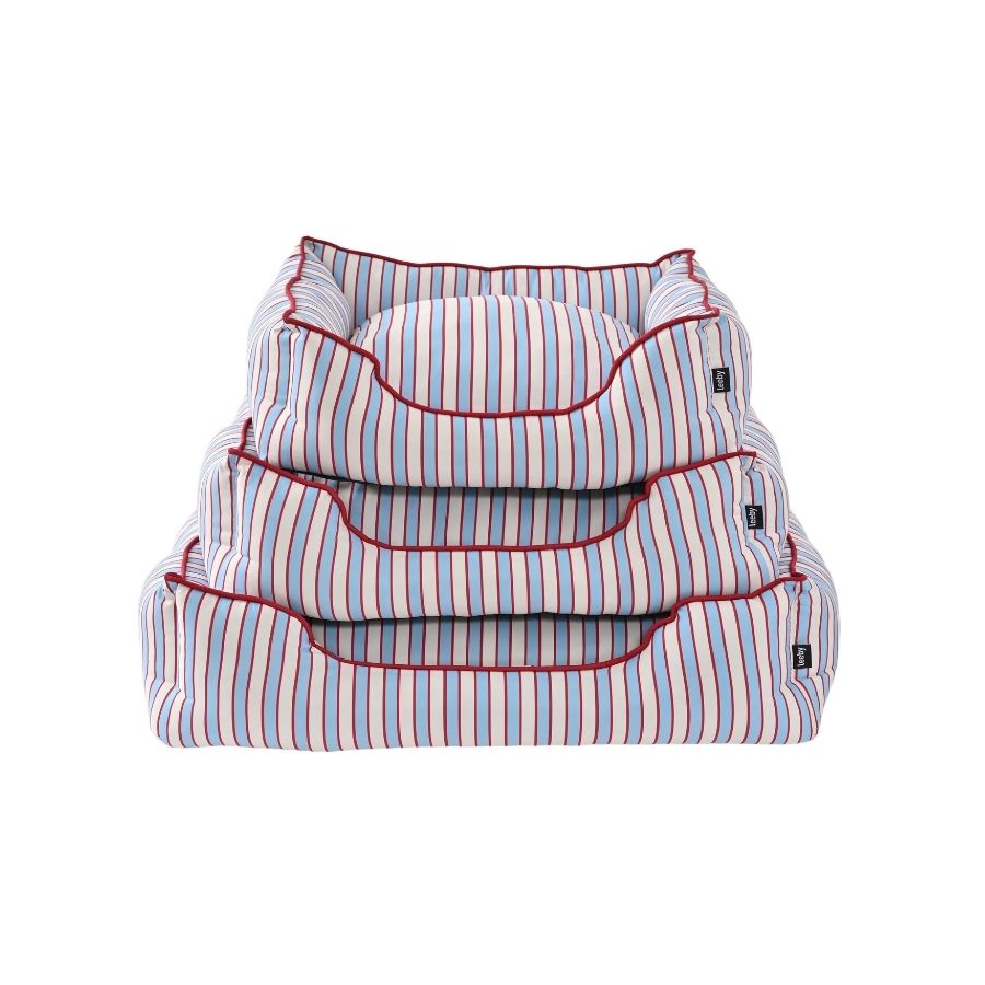 Leeby Cama Rectangular Para Perros Estampado Con Rayas Rojo Y Azul, , large image number null