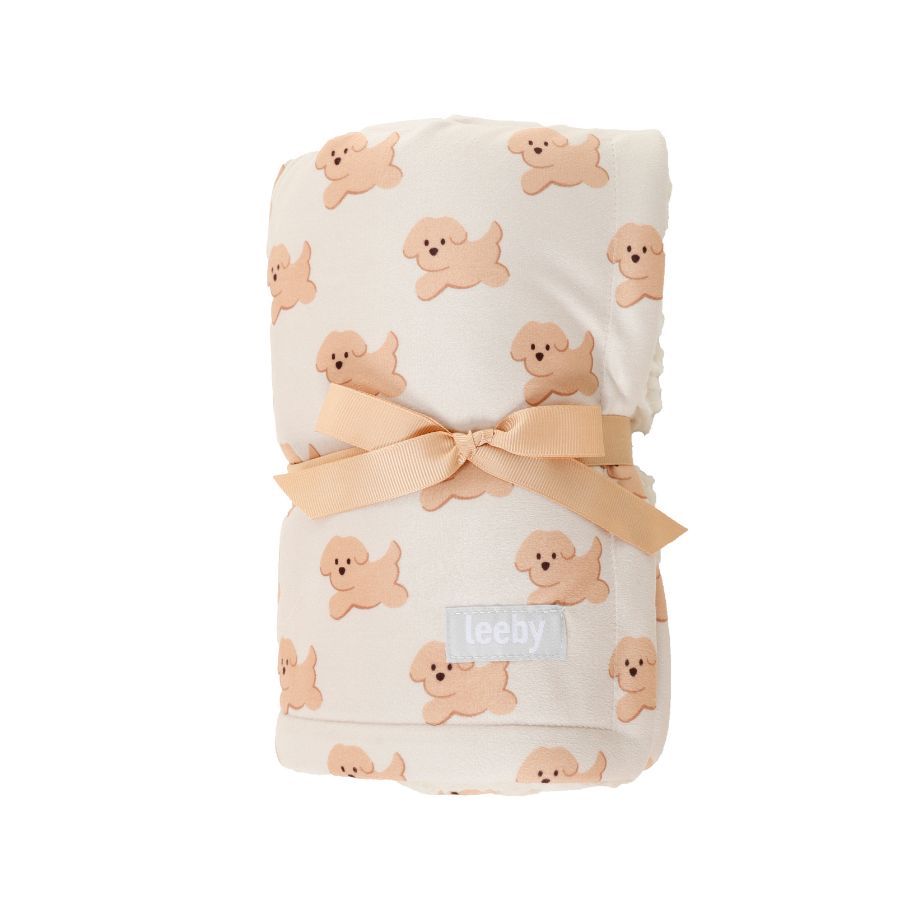 Leeby Manta reversible dual de terciopelo y sherpa para cachorros, , large image number null
