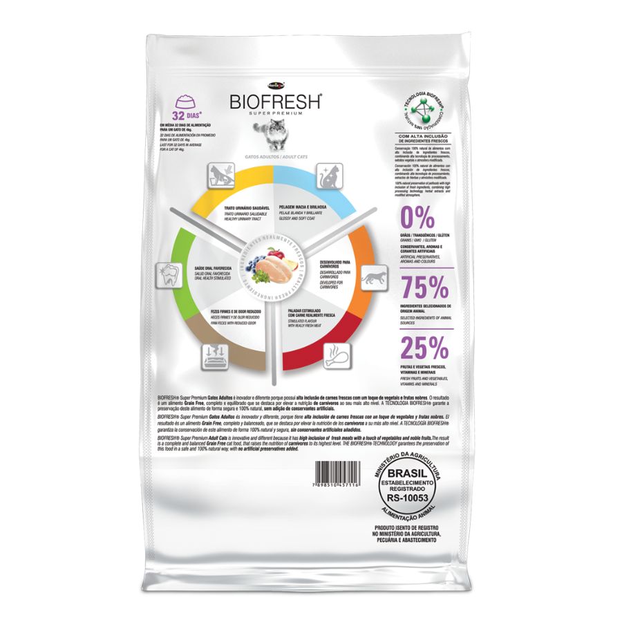 Biofresh super premium alimento seco para gatos adultos sabor pollo, , large image number null