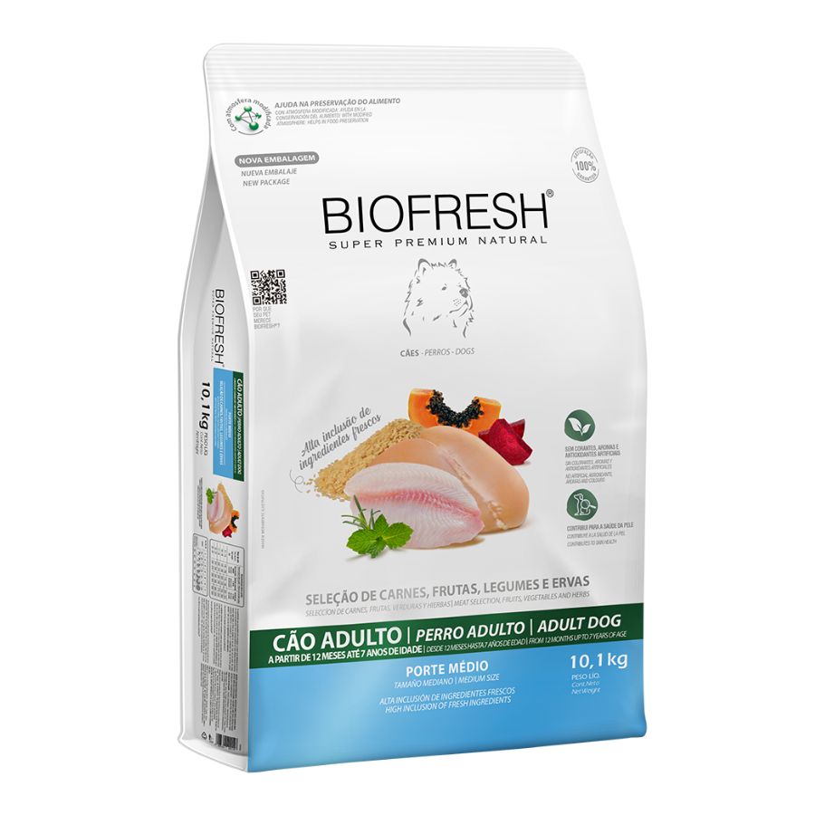 Biofresh super premium alimento seco para perros adultos raza media 10.1 KG
