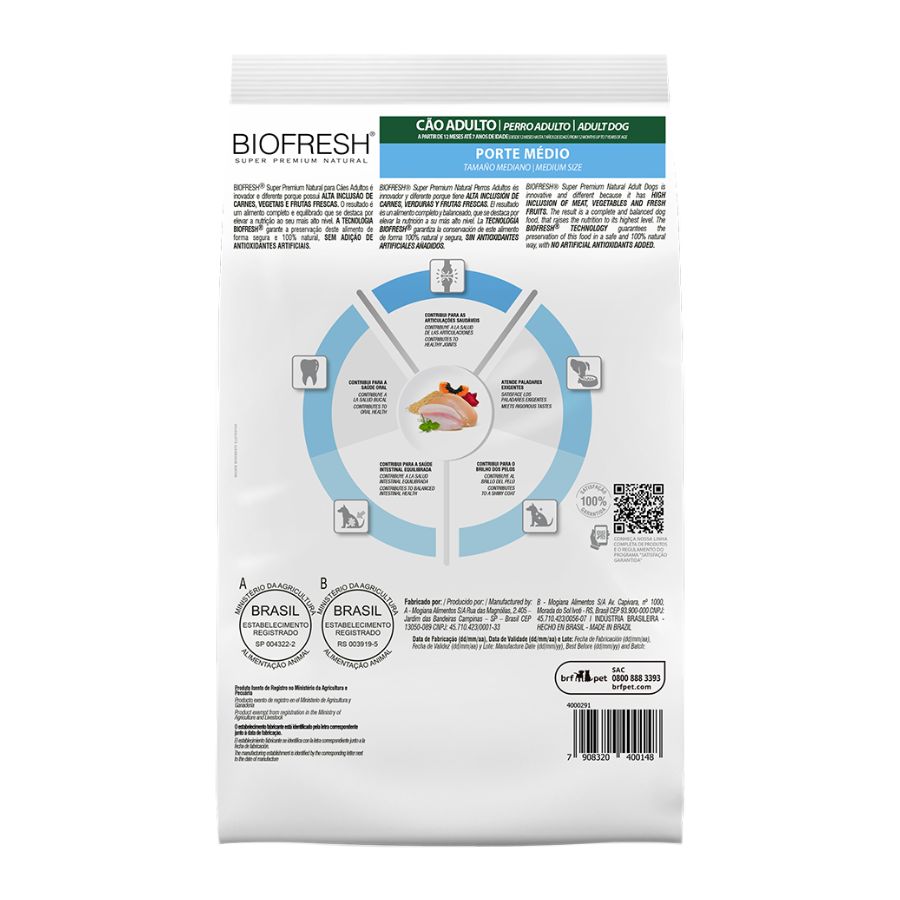Biofresh super premium alimento seco para perros adultos raza media 10.1 KG, , large image number null