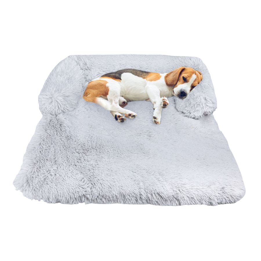 Leeby Cama Anti-Estres Forma De Sofa Para Perros Color Gris, , large image number null