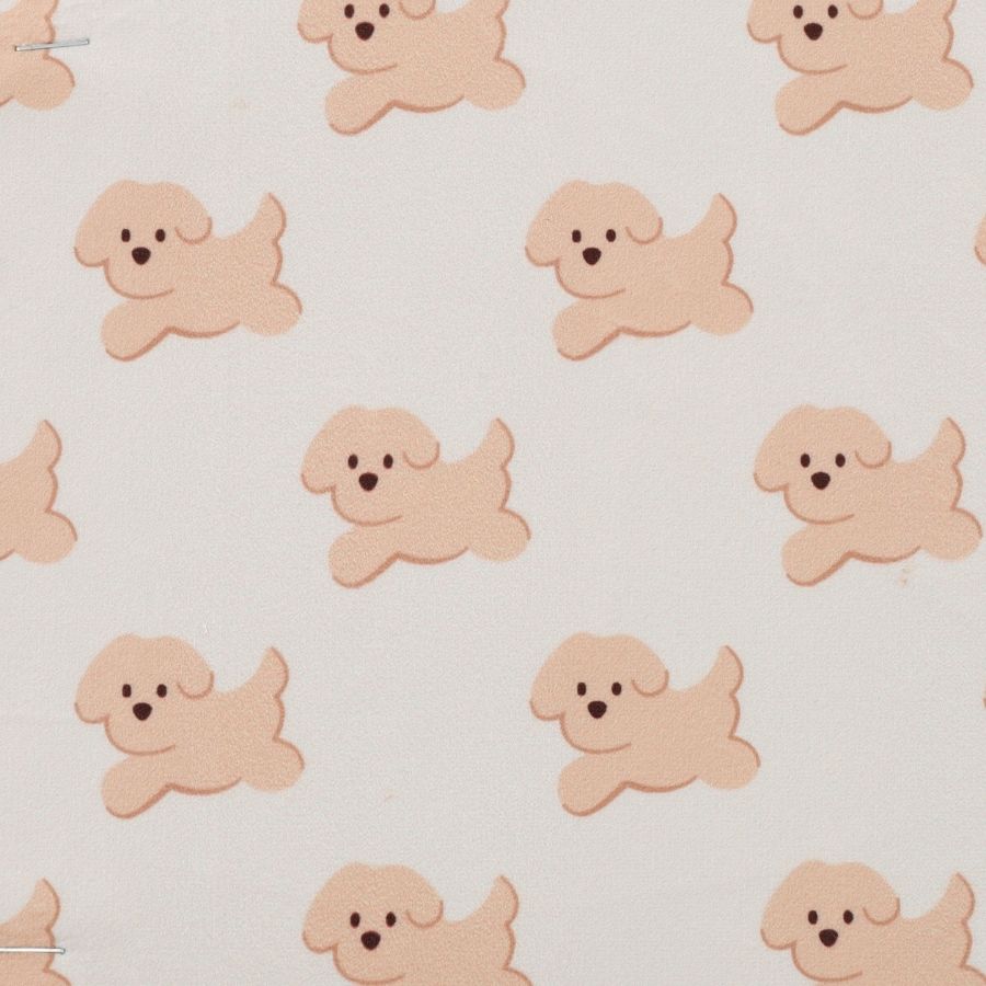 Leeby Cama rectangular de terciopelo para cachorros con estampado de perritos, , large image number null