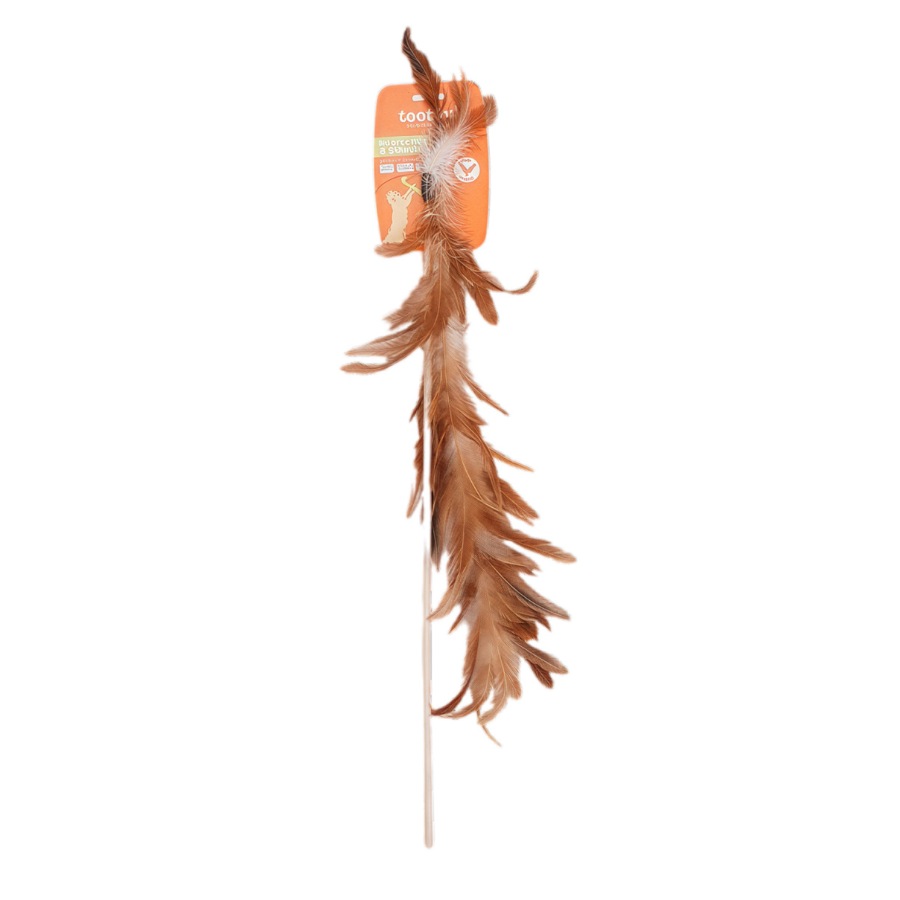 Juguete cazador de ca&ntilde;a interactiva para gatos con plumas reales, , large image number null