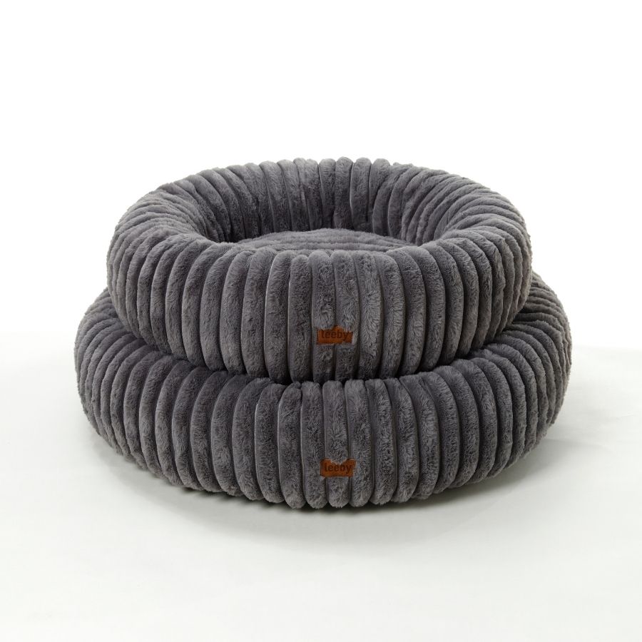 Leeby Cama Redonda Para Perros Con Base Antideslizante Color Gris, , large image number null