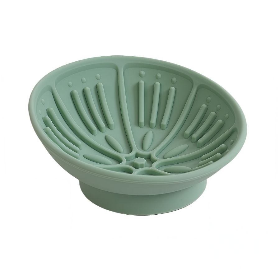 Leeby plato interactivo para mascotas 225ML silicona color verde, , large image number null
