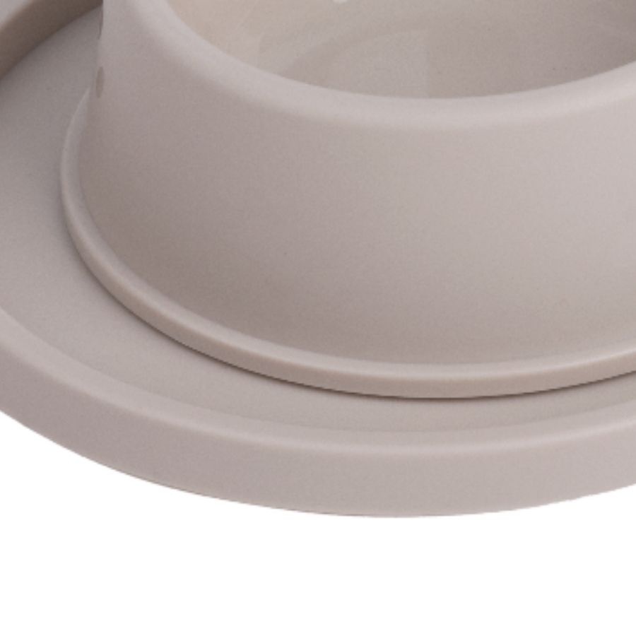 Leeby plato doble para perros 500ML color taupe plastico, , large image number null