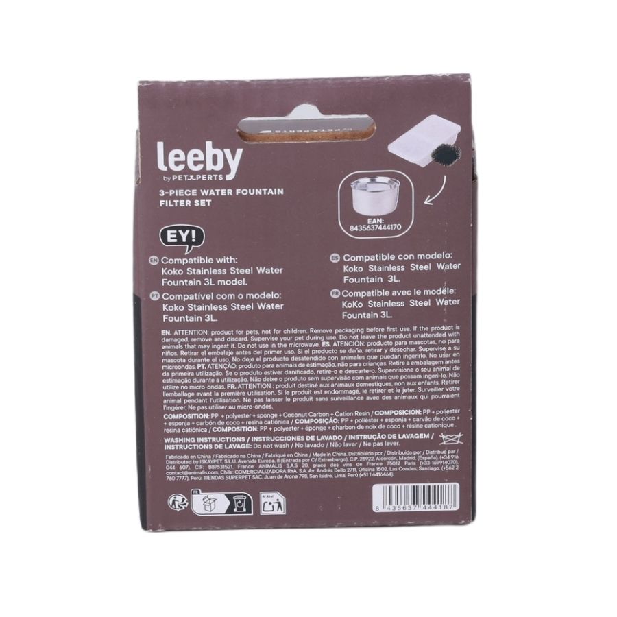 Leeby filtro para fuente de agua koko 3und, , large image number null