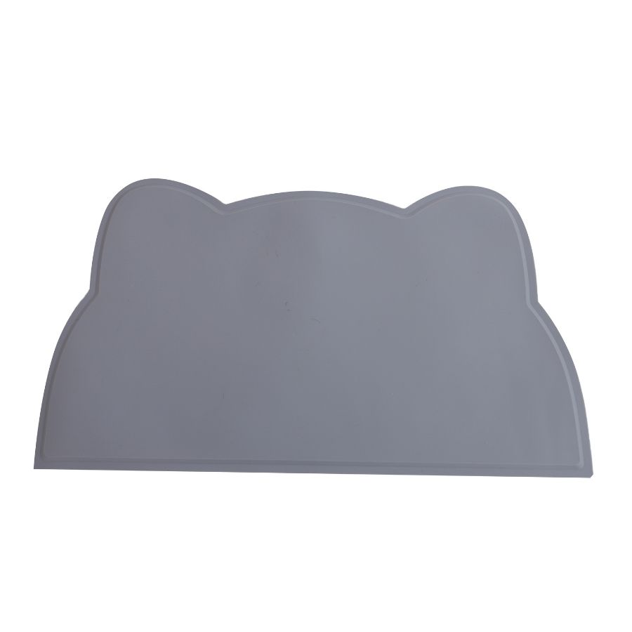 Leeby alfombrilla para mascotas para comederos en forma de gato color gris, , large image number null