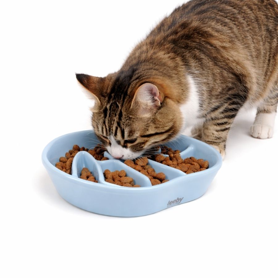 Leeby plato anti-ahogo para gatos en forma de pescado 240ML, , large image number null