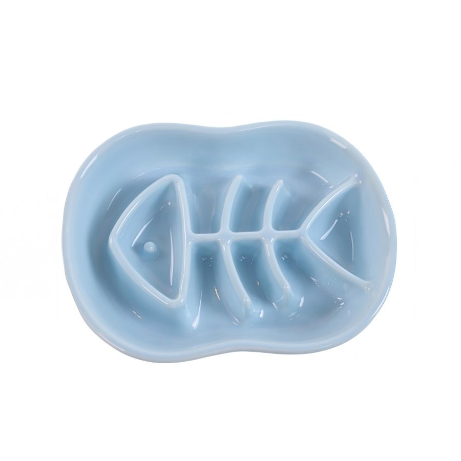 Leeby plato anti-ahogo para gatos en forma de pescado 240ML, , large image number null