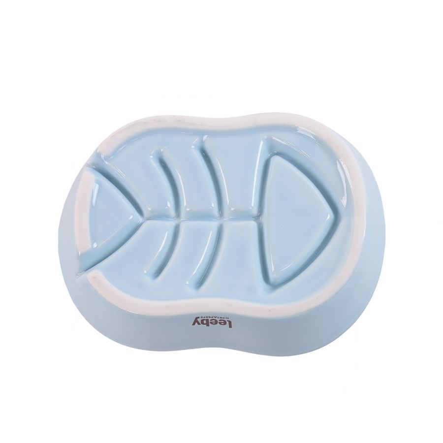 Leeby plato anti-ahogo para gatos en forma de pescado 240ML, , large image number null