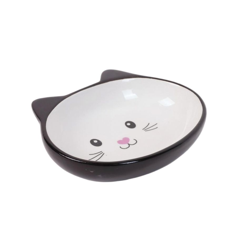 Leeby plato de ceramica para gatos color negro 250g/120ml, , large image number null